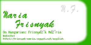 maria frisnyak business card